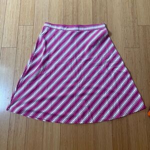 Talbots, med petit skirt, pink & white striped, nwt.